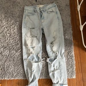 High rise mom jeans light wash